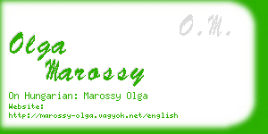 olga marossy business card